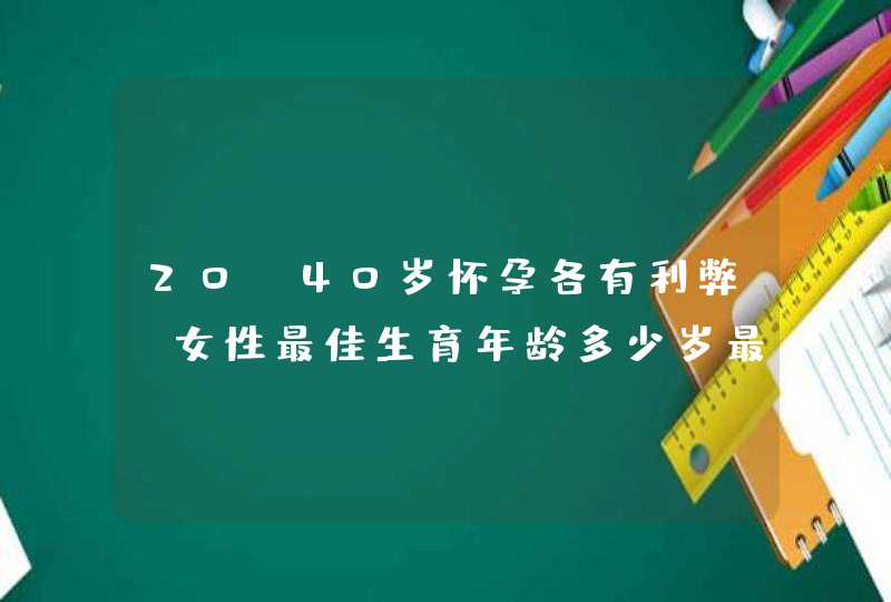 20-40岁怀孕各有利弊，女性最佳生育年龄多少岁最合适？,第1张