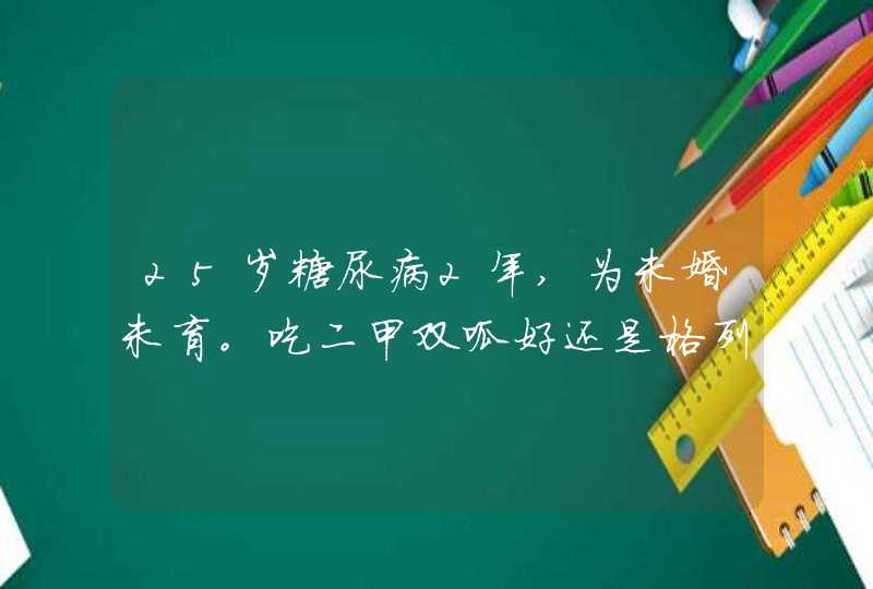 25岁糖尿病2年,为未婚未育。吃二甲双呱好还是格列喹酮好？听说格列喹酮只有少量经过肾脏排泄,副作用,第1张