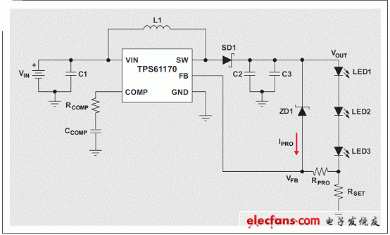 LED驱动器应用中升压转换器的简单开路保护,第3张