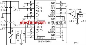 ADSP21160的电源管理探讨,第3张 ADSP21160的电源管理探讨,单片ADSP21160的供电电源连接图,第3张