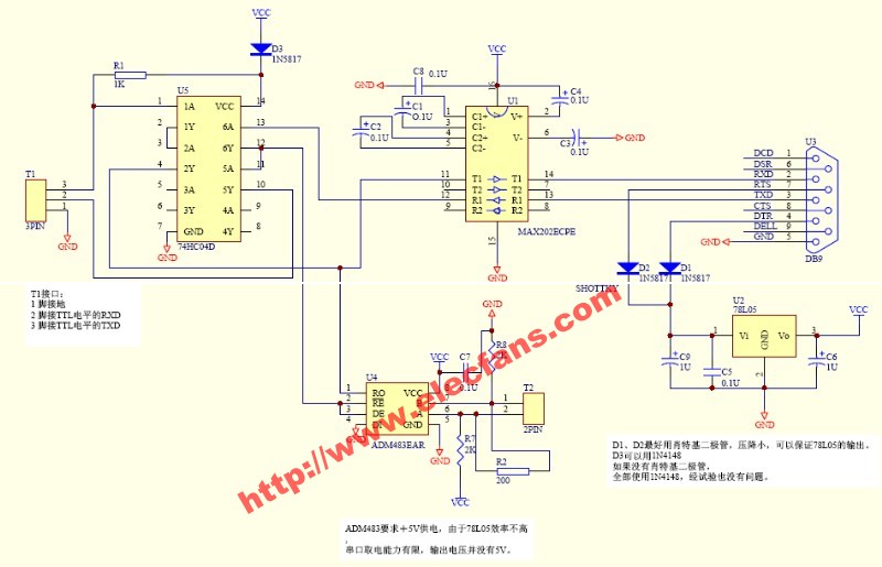 RS232 TTl RS485转换接口电路,第2张