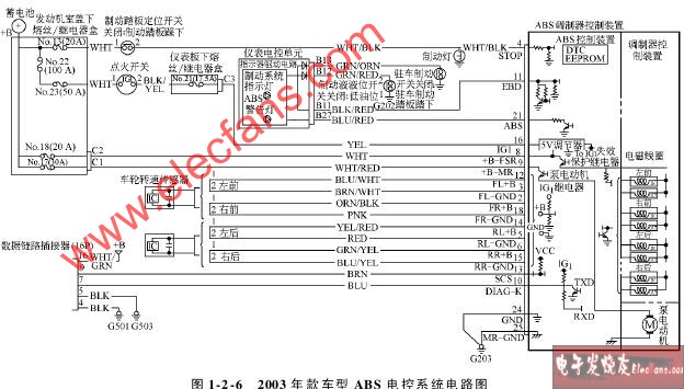 广州本国雅阁2L2.3L轿车ABS电路图,第4张