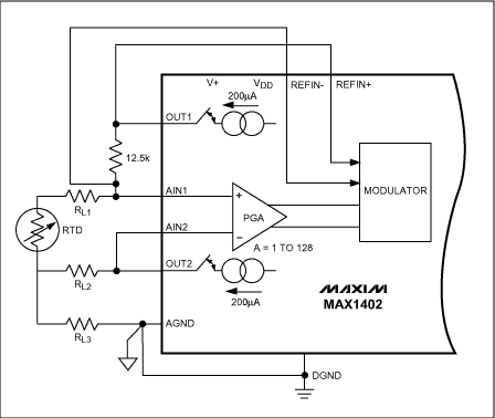 Demystifying Sigma-Delta ADCs,第16张 Demystifying Sigma-Delta ADCs,Figure 15. 3-Wire RTD application.,第16张