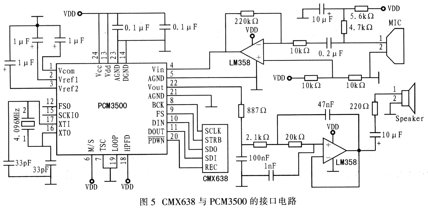 CMX638与PCM3500接口电路设计,第2张