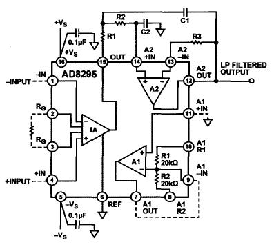 ad8295带缓冲基准的单电源连接图,第2张