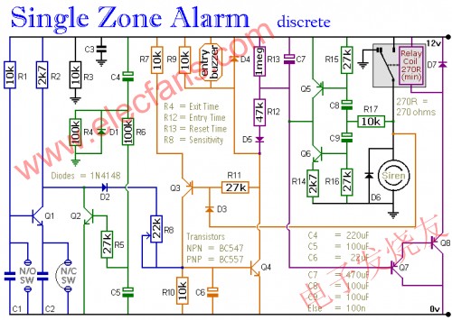 如何构建基于单个区域晶体管报警器,晶体管报警器 www.elecfans.com,第2张
