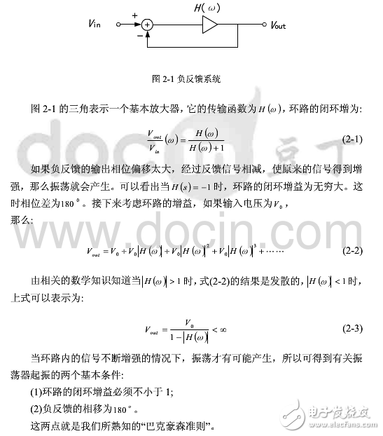 振荡器自生振荡分析之反馈理论与barkhausen准则,第2张 振荡器自生振荡分析之反馈理论与barkhausen准则,barkhausen准则,第2张