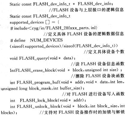 基于eCos *** 作系统的FLASH驱动程序分析与移植,第5张 基于eCos *** 作系统的FLASH驱动程序分析与移植,第5张