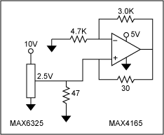 Negative-Resistance Load Cance,Figure 2. Placing the Figure 1 circuit in parallel with the load of a voltage reference (47Ω in this case) cancels most of the reference,第4张