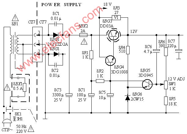 莺歌145型μPC三片机的电源电路,第2张