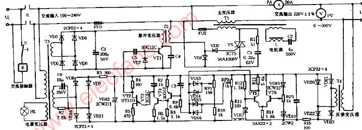 晶体管、晶闸管交流稳压器电路图,第2张