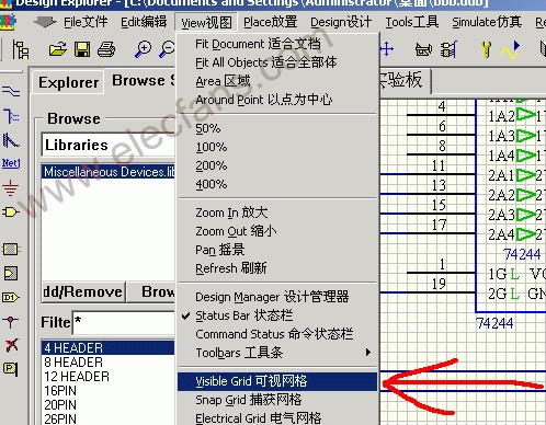 protel在线教程:利用添加好的零件库,画第一个可以自动布,第2张