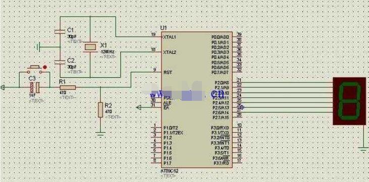 单片机静态办法点亮数码管电路图解,单片机静态办法点亮数码管电路图解,第2张