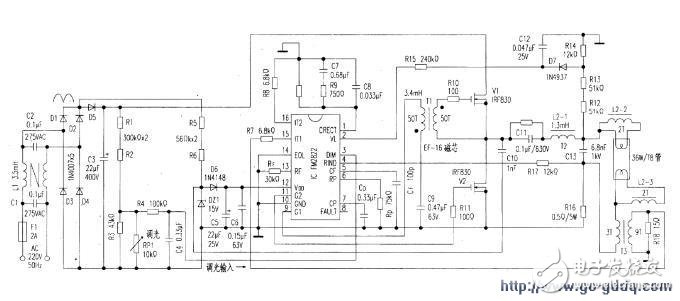 FM2822采用16引脚DIP封装,调光采用相位检测方案,第2张 FM2822采用16引脚DIP封装,调光采用相位检测方案,FM2822采用16引脚DIP封装,调光采用相位检测方案,第2张