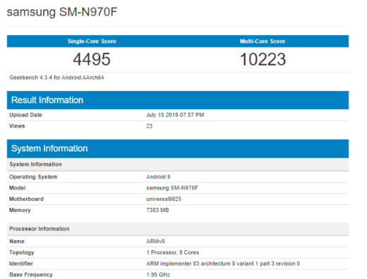 三星Note10手机Exynos 9820版本跑分曝光单核4495分多核10223分,三星Note10手机Exynos 9820版本跑分曝光单核4495分多核10223分,第2张