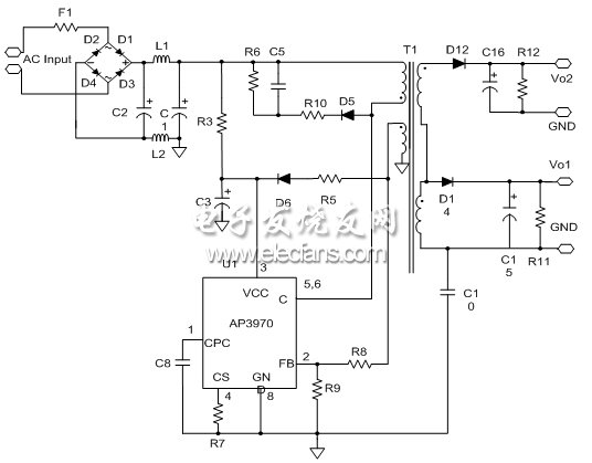 BCD新一代2合1电源管理芯片AP39686970及其应用电路,AP3968/69/70的典型双输出应用,第5张