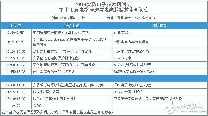 2014安防电子暨电路保护与电磁兼容研讨会4月11日深圳召开,研讨会,第2张