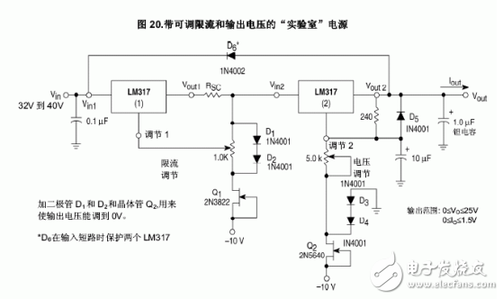 LM317稳压器介绍、引脚图、参数、工作原理及应用电路图,第7张 LM317稳压器介绍、引脚图、参数、工作原理及应用电路图,LM317稳压器介绍、引脚图、参数、工作原理及应用电路图,第7张