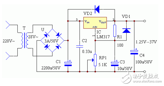 LM317稳压器介绍、引脚图、参数、工作原理及应用电路图,第14张 LM317稳压器介绍、引脚图、参数、工作原理及应用电路图,LM317稳压器介绍、引脚图、参数、工作原理及应用电路图,第14张
