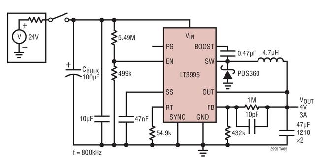 LT3995 具有一个高阻抗输入源的 4V 降压型转换器,第2张